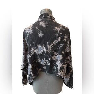 Completo Lino Arthurio Linen Poncho Jacket Zip Front M